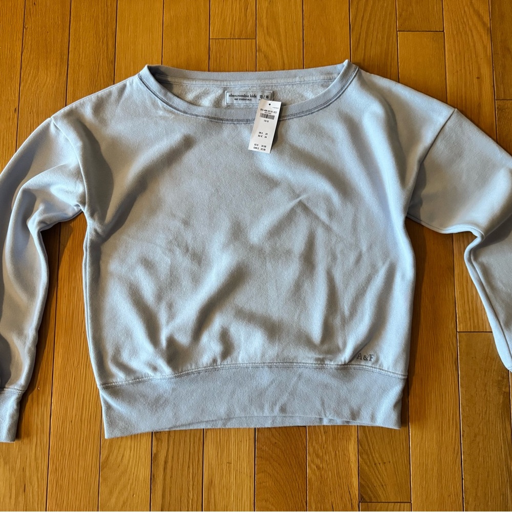 Abercrombie Kids Light Blue off-the-shoulder  Sweatshirt